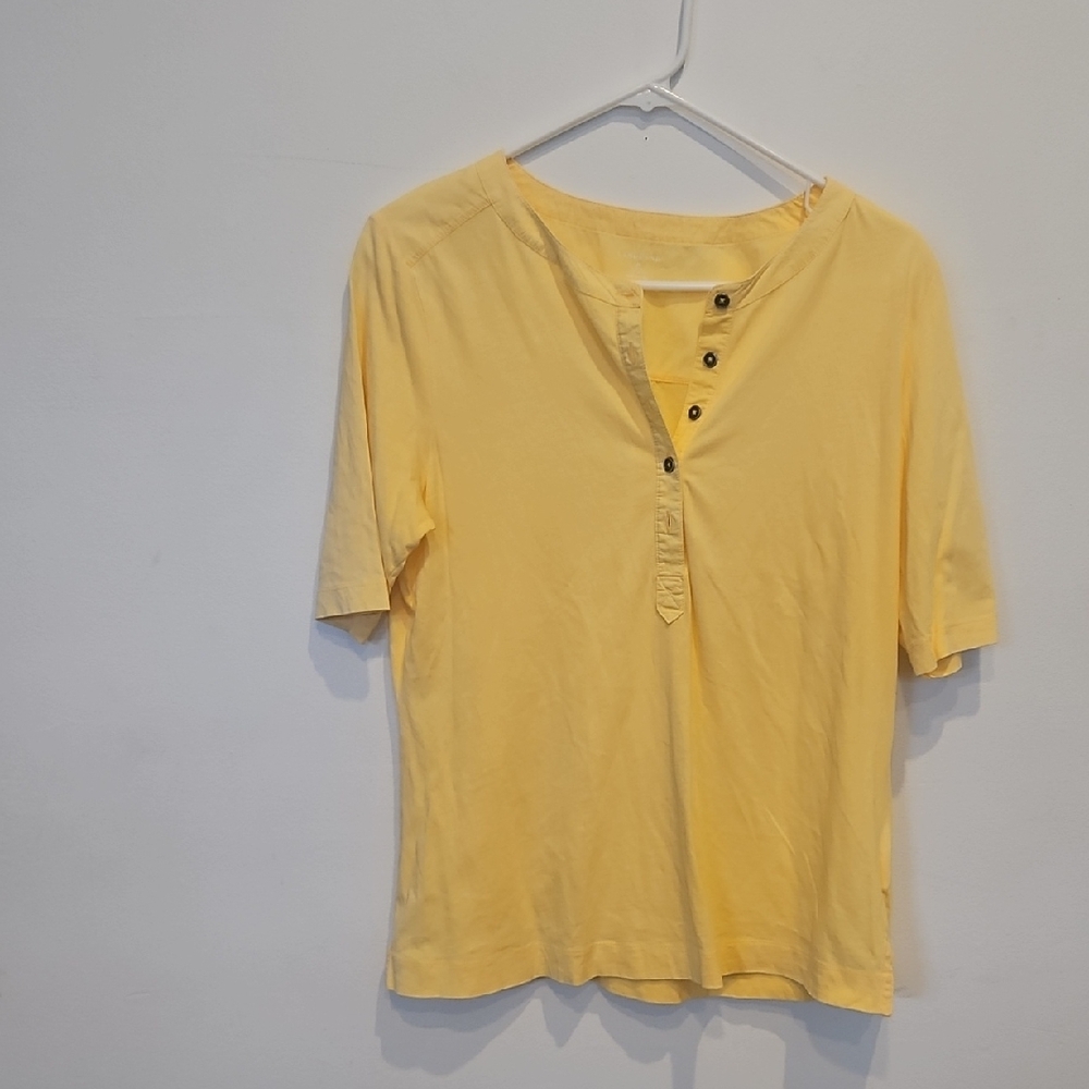 Lands' End Yellow Short Sleeve Women's Tee